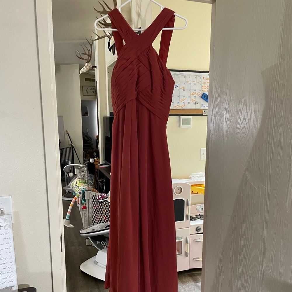 Bridesmaid/Prom Rust Color Dress - Picture 2 of 3